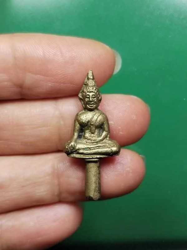 Phra Yot Thong by Luang Pho Bua, Wat Saeng Ha, Ang Thong B.E. 2499, Brass — รูปที่ 3