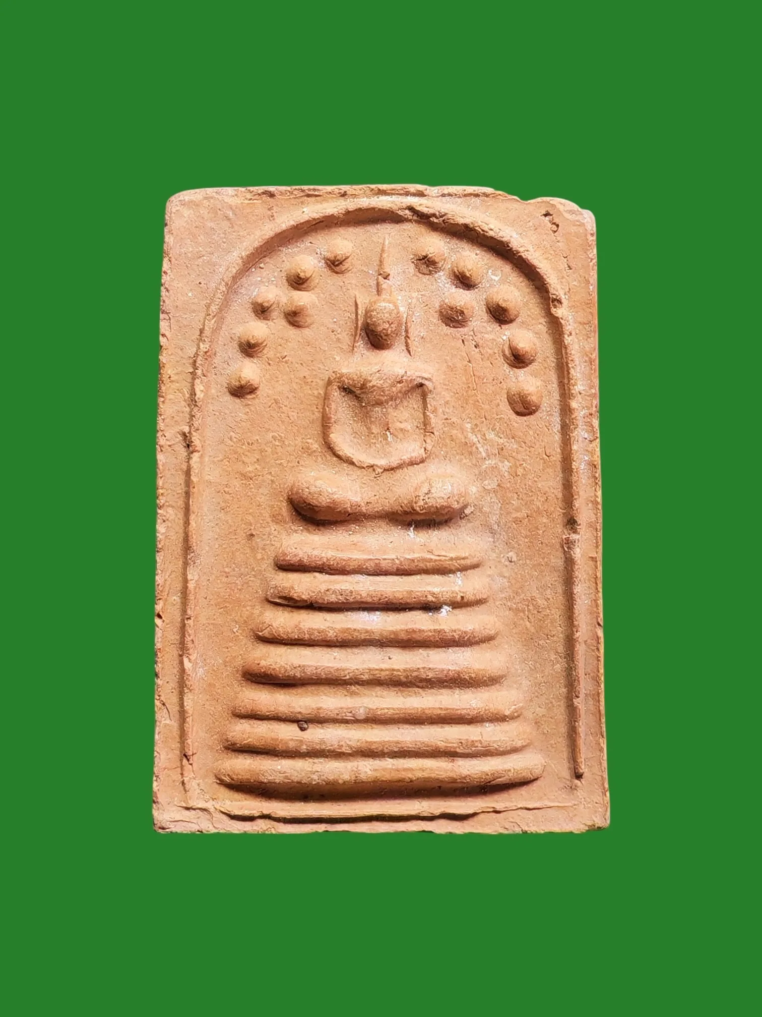 Phra Somdej Prok Bodhi 7-Tier Earthenware Amulet, Wat Tha Thong, Suphan Buri, B.E. 2518, Blessed by Luang Pho Kuay