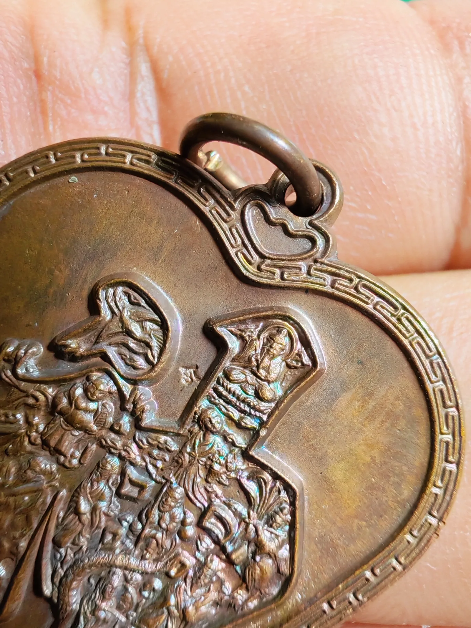 Fan Amulet, Eight Immortals by Luang Pho Ith, Wat Chula Mani, Samut Songkhram, B.E. 2545, Copper — รูปที่ 5