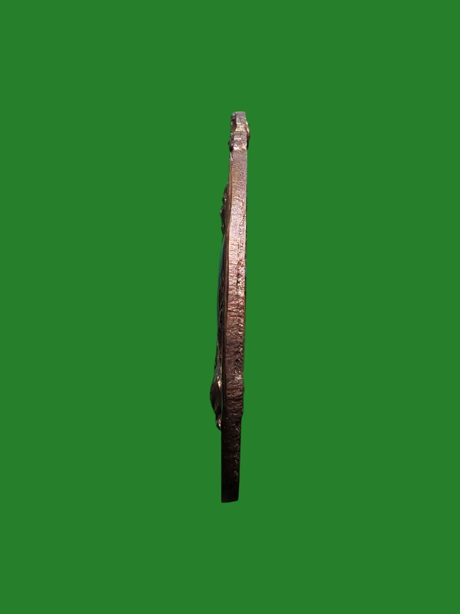 Luang Pu Toh Amulet Wat Tham Singha Tong B.E. 2521 Copper Black Patina — รูปที่ 3