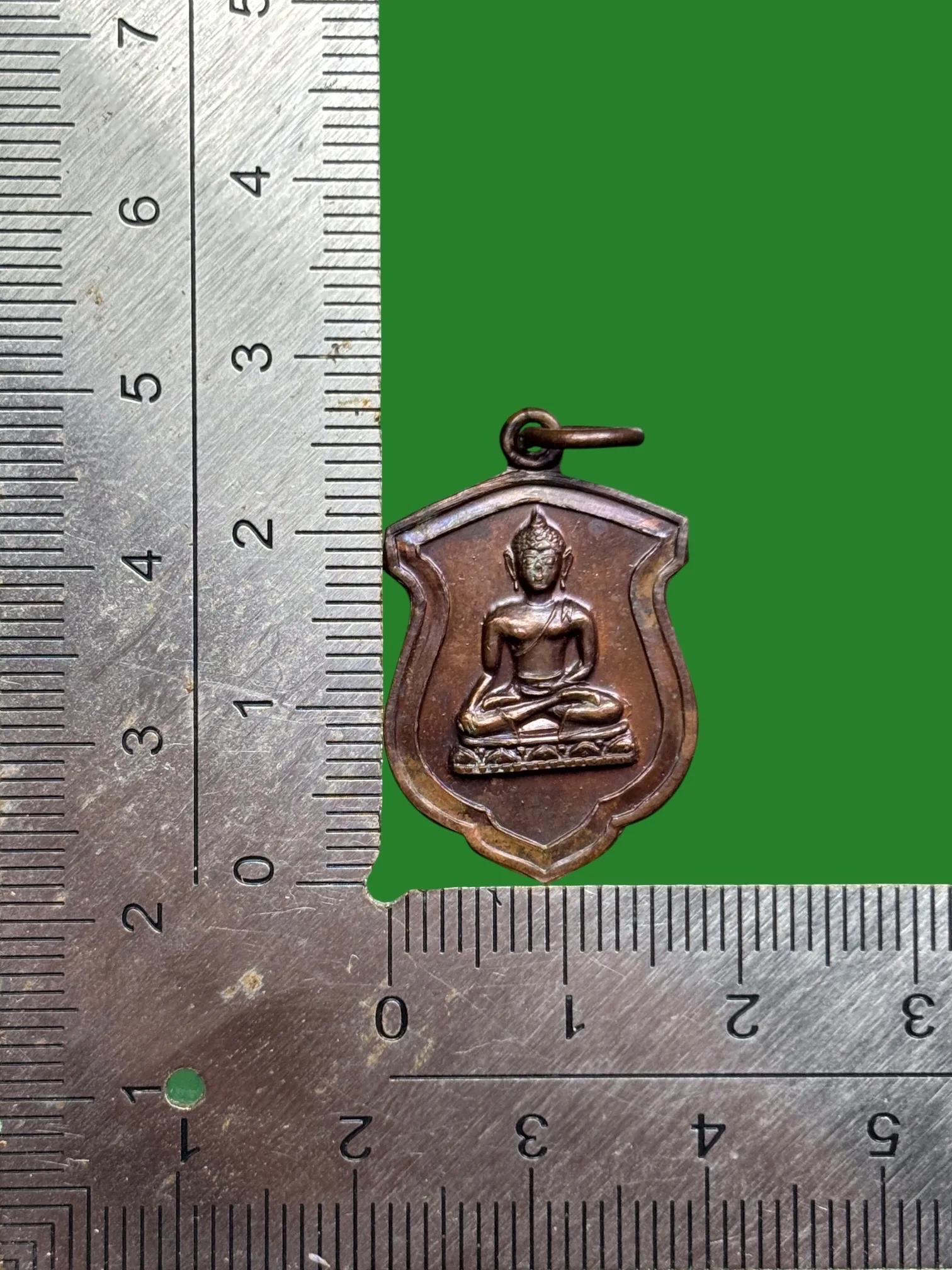 Phra Chiang Saen Coin of Luang Pu Si, Wat Sakaek, B.E. 2519, Copper with Chakra — รูปที่ 3