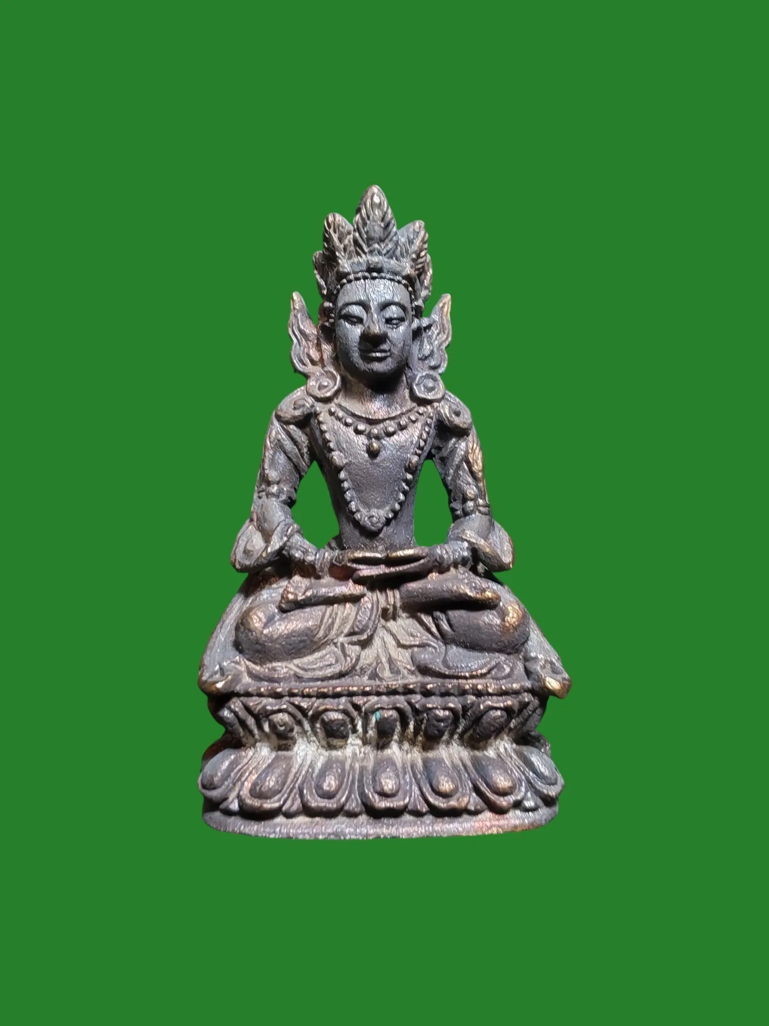 Avalokiteshvara Bell Amulet by Luang Pho Khem, Wat Hua Lampong, B.E. 2536, Silver Alloy