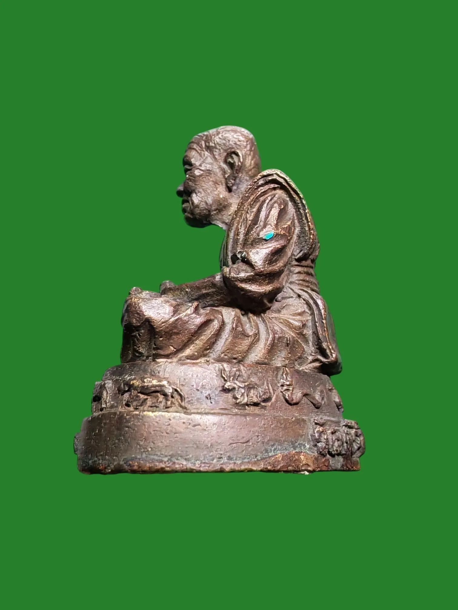 Luang Pu Tuat Small Votive Image B.E. 2542 Wat Sri Vichai — Nuea Nava Loha — รูปที่ 2