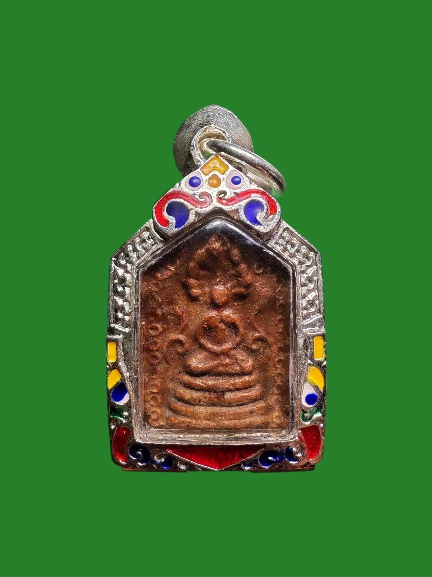 Phra Pim Prok Bodhi Luang Pho Oy Wat Sai B.E. 2480 Wan Powder Yantra Back